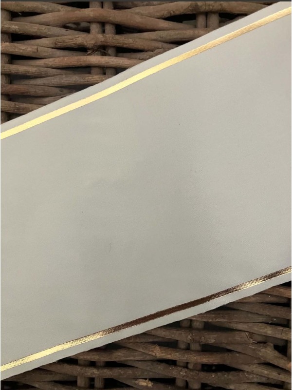 Kransebånd 10 cm bredt - Creme med guldkant